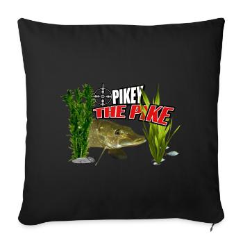 Pikey the pike - Sofa pillowcase 17,3'' x 17,3'' (45 x 45 cm) - black - Front