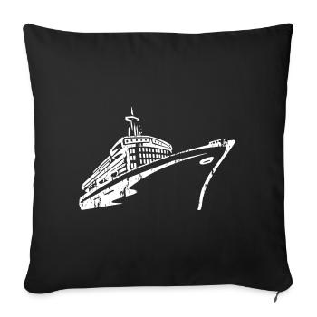 Bateau de croisière Navire de croisière Luxe - Housse de coussin décorative 45 x 45 cm - noir - Devant