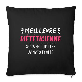 Meilleure Diététicienne imitée jamais égalée - Housse de coussin décorative 45 x 45 cm - noir - Devant