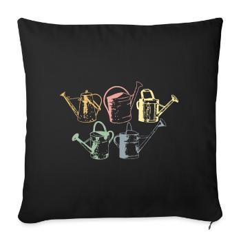 GARTEN GIEßKANNE GÄRTNER - Sofakissenbezug 45 x 45 cm - Schwarz - Vorne