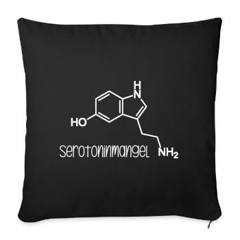 serotoninmangel - Sofakissenbezug 45 x 45 cm - Schwarz - Vorne