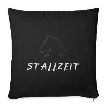 Eleganter Silhouettenpferd mit Schriftzug - Sofakissenbezug 45 x 45 cm - Schwarz - Vorne