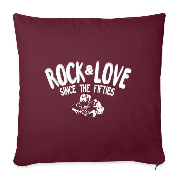 Rock Love since the fifties - Housse de coussin décorative 45 x 45 cm - bordeaux - Devant
