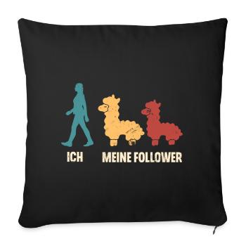 Ich Meine Follower Alpaka - Sofakissenbezug 45 x 45 cm - Schwarz - Vorne