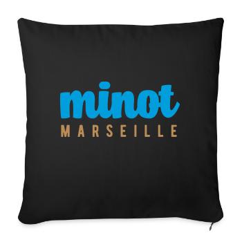 Minot marseillais petit garçon Marseille - Housse de coussin décorative 45 x 45 cm - noir - Devant