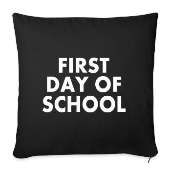 First day of school - Sofa pillowcase 17,3'' x 17,3'' (45 x 45 cm) - black - Front