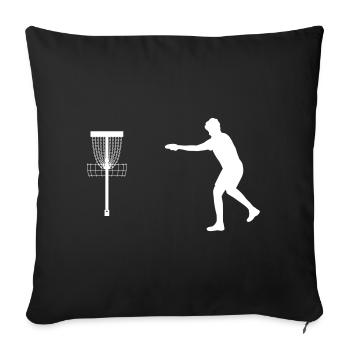 Frisbee Discgolf Putt - Sofakissenbezug 45 x 45 cm - Schwarz - Vorne
