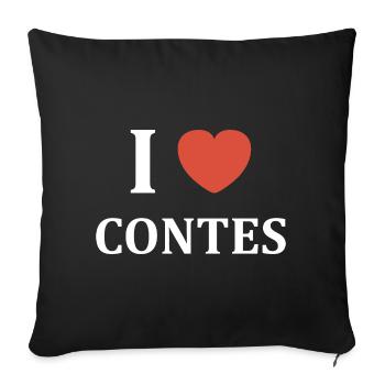 i love contes - Housse de coussin décorative 45 x 45 cm - noir - Devant