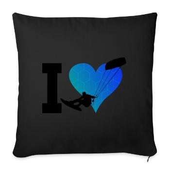 Kitesurfing Kite Kiten Kitesurfen Kitesurfer - Sofa pillowcase 17,3'' x 17,3'' (45 x 45 cm) - black - Front