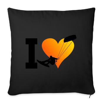 Kitesurf Kite Femmes Kitesurf Kitesurf Kitesurf - Housse de coussin décorative 45 x 45 cm - noir - Devant