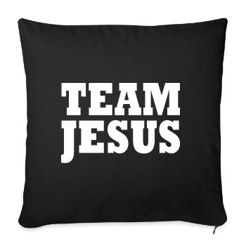 Team jesus - Sofa pillowcase 17,3'' x 17,3'' (45 x 45 cm) - black - Front