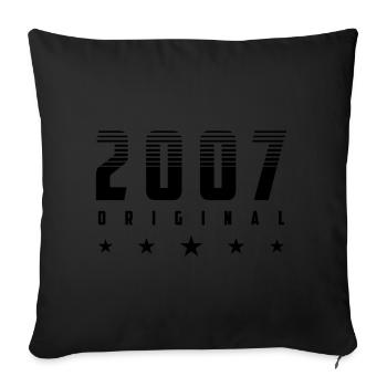 Année de naissance originale 2007 | Couleur modifiable - Housse de coussin décorative 45 x 45 cm - noir - Devant