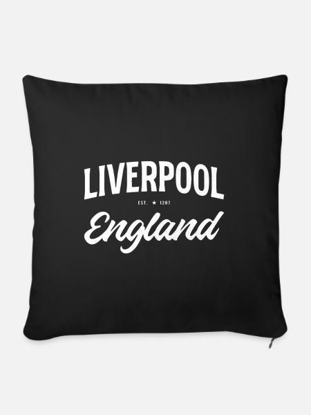 Vintage Liverpool Script Stil - Sofakissenbezug 45 x 45 cm - Schwarz