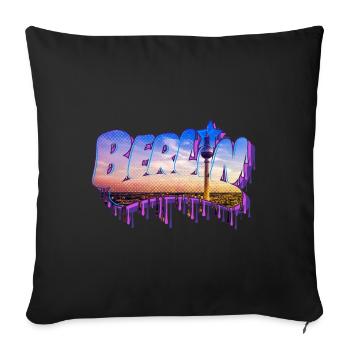 Berlin Graffiti Lettering - Sofa pillowcase 17,3'' x 17,3'' (45 x 45 cm) - black - Front