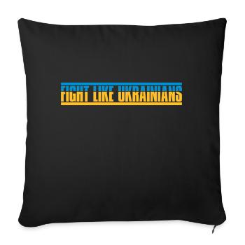 se battre comme citation des ukrainiens - Housse de coussin décorative 45 x 45 cm - noir - Devant