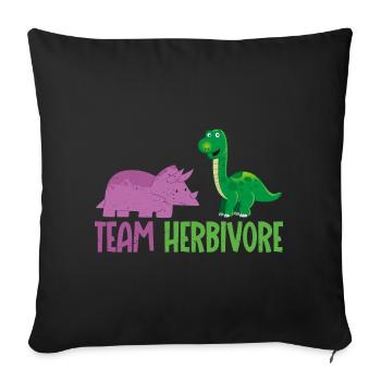 Team Herbivore Vegan Vegetarian - Sofa pillowcase 17,3'' x 17,3'' (45 x 45 cm) - black - Front