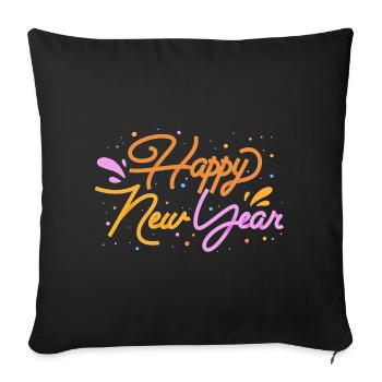 Happy New Year - Housse de coussin décorative 45 x 45 cm - noir - Devant
