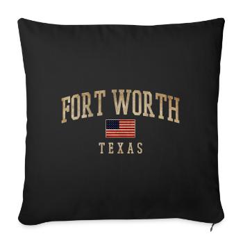 Fort Worth Texas Rustic Flags - Sofa pillowcase 17,3'' x 17,3'' (45 x 45 cm) - black - Front