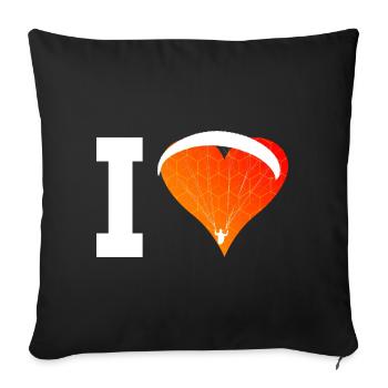 Paragliding Men's Paragliding Paragliding Paragliding - Sofa pillowcase 17,3'' x 17,3'' (45 x 45 cm) - black - Front