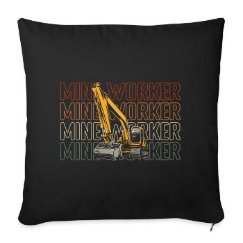 Miner Mine souterraine Miners - Housse de coussin décorative 45 x 45 cm - noir - Devant