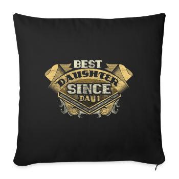 Tochter Eltern Süß Geschenkidee - Sofakissenbezug 45 x 45 cm - Schwarz - Vorne