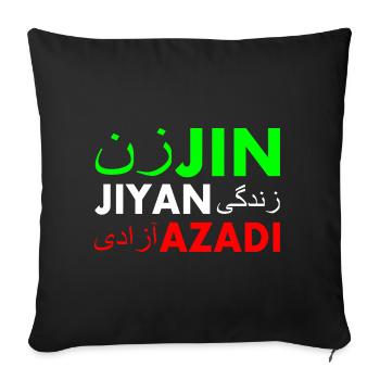 Jin jiyan azadi زن زندگی آزادی - Housse de coussin décorative 45 x 45 cm - noir - Devant