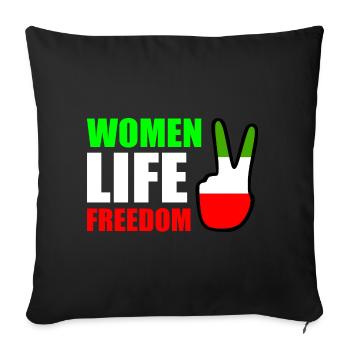 Women life freedom - Sofa pillowcase 17,3'' x 17,3'' (45 x 45 cm) - black - Front