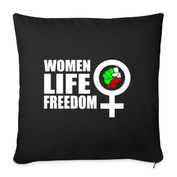 Women life freedom iran - Sofa pillowcase 17,3'' x 17,3'' (45 x 45 cm) - black - Front