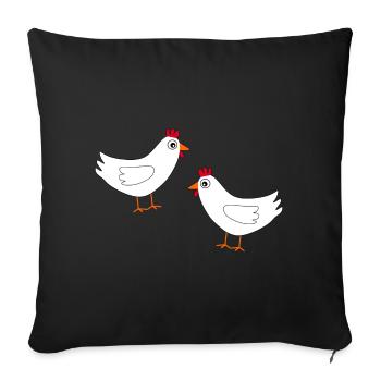 Chicken White White Chickens Hens Gift Farmers - Sofa pillowcase 17,3'' x 17,3'' (45 x 45 cm) - black - Front