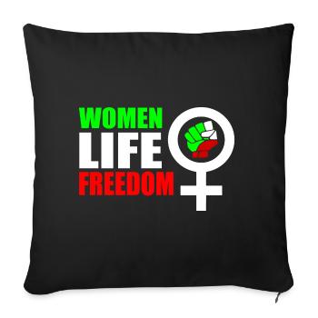 Women life freedom - Housse de coussin décorative 45 x 45 cm - noir - Devant