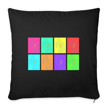 Rock singer in Pop Art - Sofa pillowcase 17,3'' x 17,3'' (45 x 45 cm) - black - Front