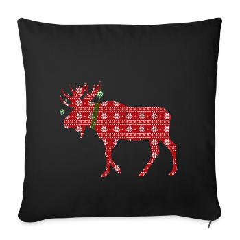 Chandail moche de Noël - Housse de coussin décorative 45 x 45 cm - noir - Devant