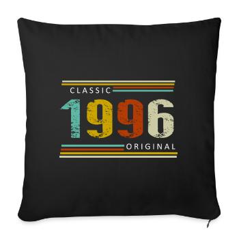 Geburtstag, Classique de 1996 Original, Rétro - Housse de coussin décorative 45 x 45 cm - noir - Devant