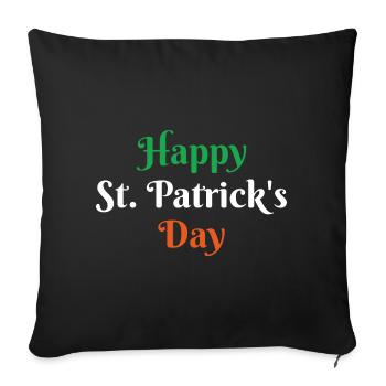 Happy St Patrick's Day Irland Feiertag Flagge - Sofakissenbezug 45 x 45 cm - Schwarz - Vorne