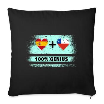 Spain and Chile flag 100% genius - Sofa pillowcase 17,3'' x 17,3'' (45 x 45 cm) - black - Front