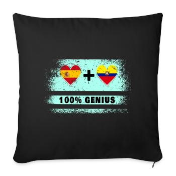 Spain and Ecuador flag 100% genius - Sofa pillowcase 17,3'' x 17,3'' (45 x 45 cm) - black - Front