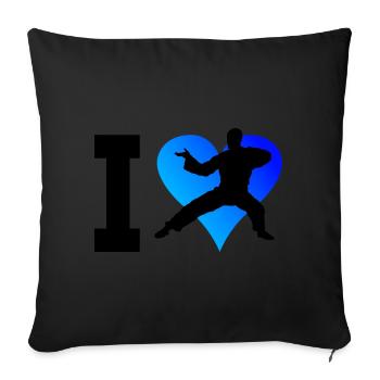 Wushu Martial Arts Men Kung Fu Women Kungfu - Sofa pillowcase 17,3'' x 17,3'' (45 x 45 cm) - black - Front