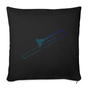 Men's Brass Jazz Trombone Jazz Trombonist - Sofa pillowcase 17,3'' x 17,3'' (45 x 45 cm) - black - Front