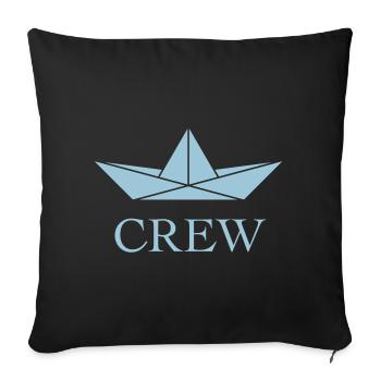 Crew (Schiffscrew / Papierschiffchen / Skyblue) - Sofakissenbezug 45 x 45 cm - Schwarz - Vorne