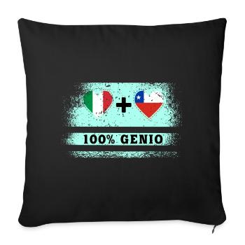Italy and Chile 100% genius flag - Sofa pillowcase 17,3'' x 17,3'' (45 x 45 cm) - black - Front