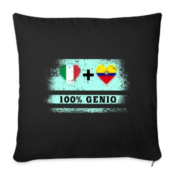 Italy and Ecuador 100% Genius Flag - Sofa pillowcase 17,3'' x 17,3'' (45 x 45 cm) - black - Front