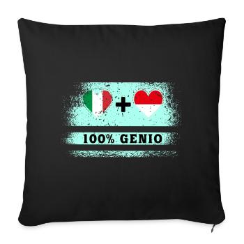 Italy and Indonesia 100% Flag Engineers - Sofa pillowcase 17,3'' x 17,3'' (45 x 45 cm) - black - Front
