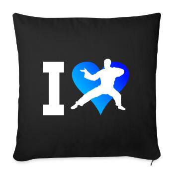Kung Fu Kungfu Femmes Arts Martiaux Hommes Wushu - Housse de coussin décorative 45 x 45 cm - noir - Devant