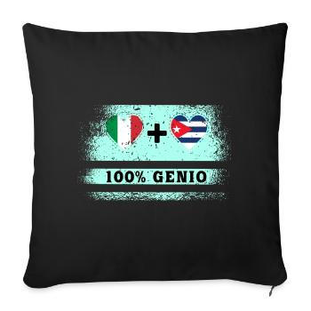 Italy and Cuba 100% genius flag - Sofa pillowcase 17,3'' x 17,3'' (45 x 45 cm) - black - Front