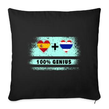 L’Espagne et la Thaïlande drasent 100% génie - Housse de coussin décorative 45 x 45 cm - noir - Devant