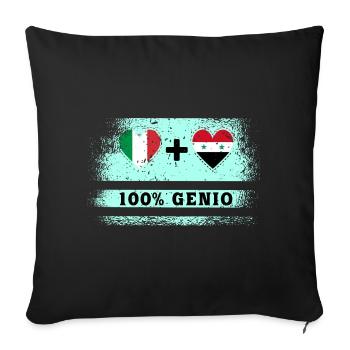 Italy and Syria 100% genius flag - Sofa pillowcase 17,3'' x 17,3'' (45 x 45 cm) - black - Front