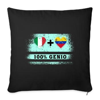 Italy and Venezuela 100% genius flag - Sofa pillowcase 17,3'' x 17,3'' (45 x 45 cm) - black - Front