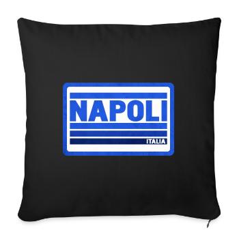 Napoli Lettering Blue Italia - Sofa pillowcase 17,3'' x 17,3'' (45 x 45 cm) - black - Front