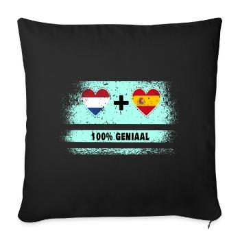 Spain and the Netherlands 100% Genius flag - Sofa pillowcase 17,3'' x 17,3'' (45 x 45 cm) - black - Front