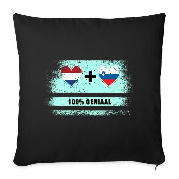 Slovenia and the Netherlands 100% Genius flag - Sofa pillowcase 17,3'' x 17,3'' (45 x 45 cm) - black - Front